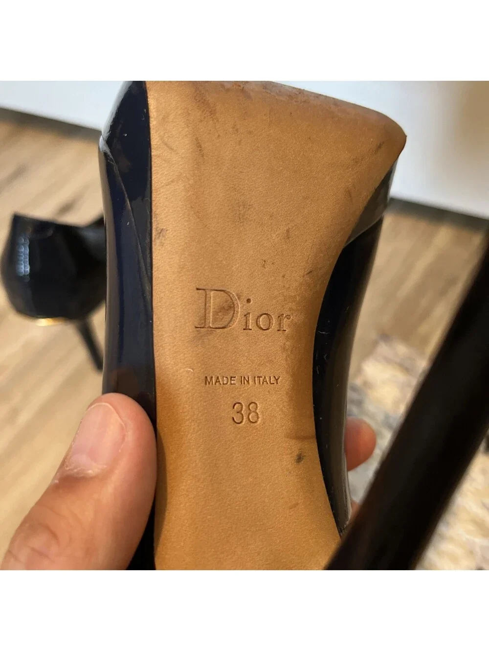 CHRISTIAN DIOR MISS DIOR 4 INCH STILLETO HEELS SIZE IT38/US8 MADE IN ITALY BLUE